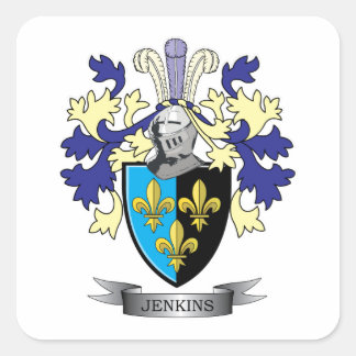Jenkins-Wappen Quadratischer Aufkleber