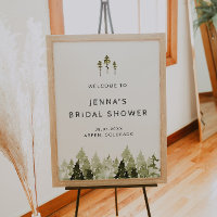 JENNA Rustic Pine Tree Brautparty Willkommen