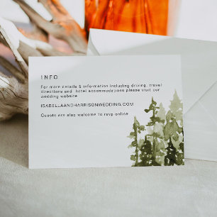 JENNA Rustic Pine Tree Wedding Details Card Einladung