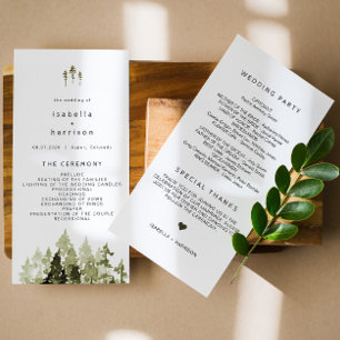 JENNA Rustic Watercolor Pine Tree Programme