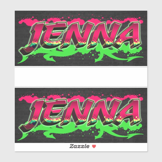 Jenna Vorname Name Graffiti Aufkleber Sticker (Blatt)