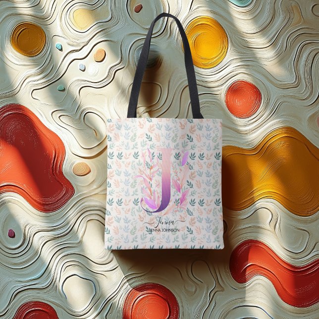 Jennas strahlendes Monogramm-Design für die Blüte  Tasche (Von Creator hochgeladen)