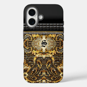 Jenner Elegant Pattern Monogram iPhone 16 Hülle
