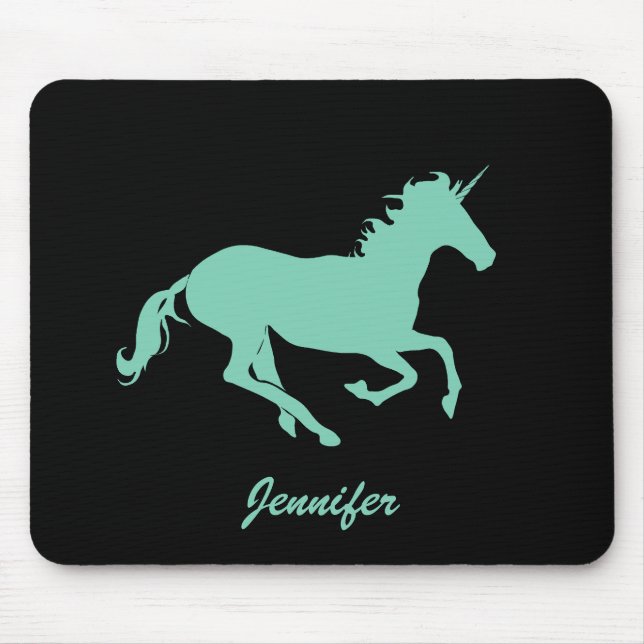 Jennifer_Green Einhorn-Änderungs-Farbe Mousepad (Vorne)