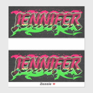 Jennifer Prénom Nom Graffiti Autocollant Autocolla