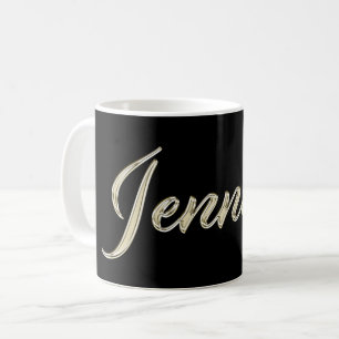 Jennifer white gold Handwriting Tasse de café