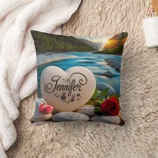 Jennifers Fluss Sunset Kissen (Decke)