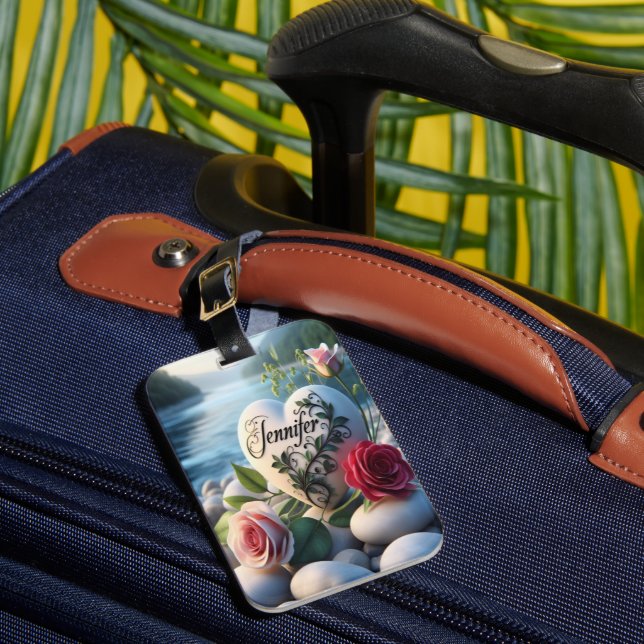 Jennifers Herz am Fluss Gepäckanhänger (Vorderseite Insitu 1)