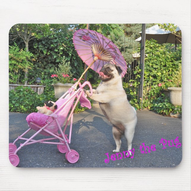 Jenny der Mops - Mausunterlage Mousepad (Vorne)