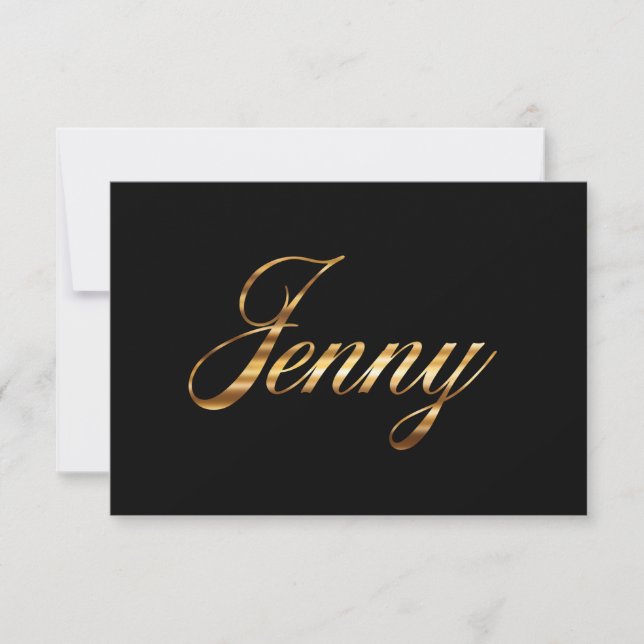 Jenny gold Design Lettering Karte (Vorderseite)