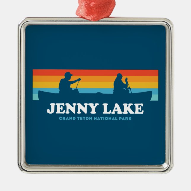Jenny Lake Grand Teton National Park Canoe Ornament Aus Metall (Vorne)