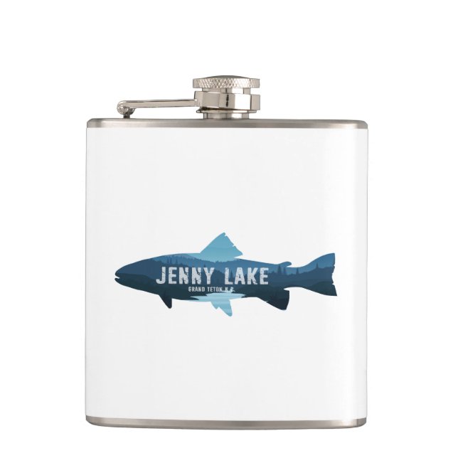 Jenny Lake Grand Teton Nationalpark Fish Flachmann (Vorderseite)