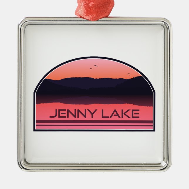 Jenny Lake Grand Teton Nationalpark Red Sunrise Ornament Aus Metall (Vorne)