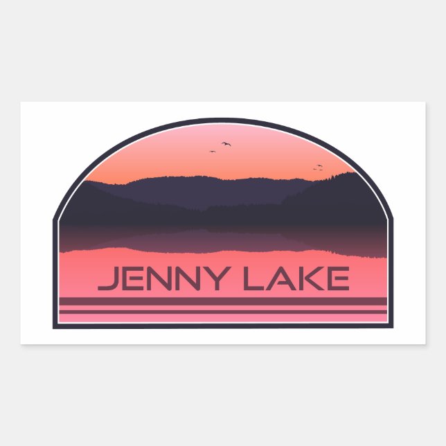 Jenny Lake Grand Teton Nationalpark Red Sunrise Rechteckiger Aufkleber (Vorderseite)