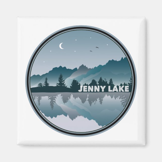 Jenny Lake Grand Teton Nationalpark Reflection Magnet (Vorne)
