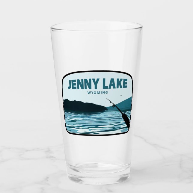 Jenny Lake Wyoming Fishing Rod Glas (Vorderseite)