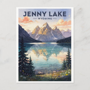 Jenny Lake Wyoming Vintage Reise Postkarte