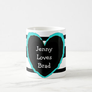 "Jenny liebt Brad" Kaffeetasse: Fügen Sie Ihre Nam Verwandlungstasse