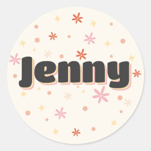Jenny Name niedlich Design Runder Aufkleber