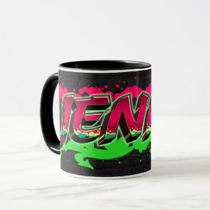 Jenny Vorname Name Graffiti red green Tasse