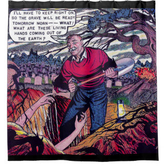 Jenseits der Hände vom Grab Horror Vintage Comicen Duschvorhang
