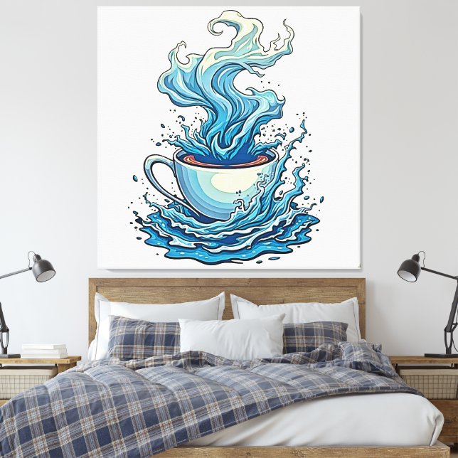Jenseits der täglichen Tasse Leinwanddruck (Insitu (Schlafzimmer))