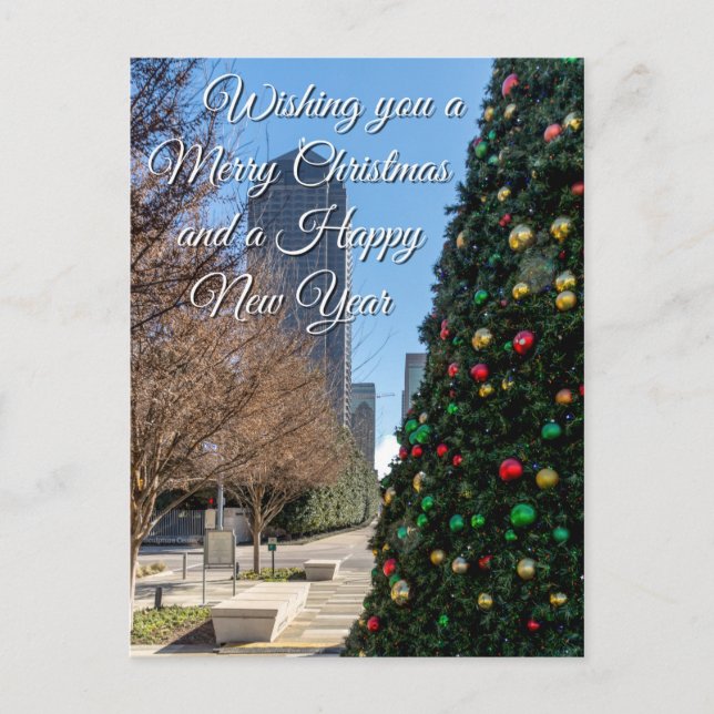 Jenseits der Weihnachtsbaumgrüße von Dallas Postkarte (Vorderseite)