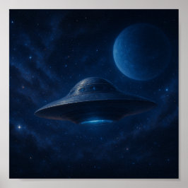 Jenseits des Horizont-Raumschiffs Fliegen im Weltr Poster