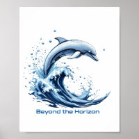 Jenseits des Horizonts - Roboter-Dolphin-Poster