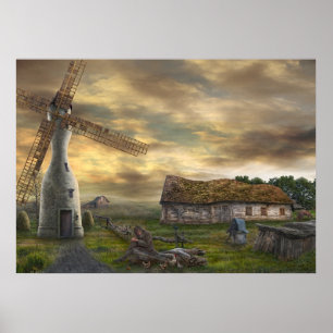 Jenseits des letzten Horizonts Digitale Surrealk Poster
