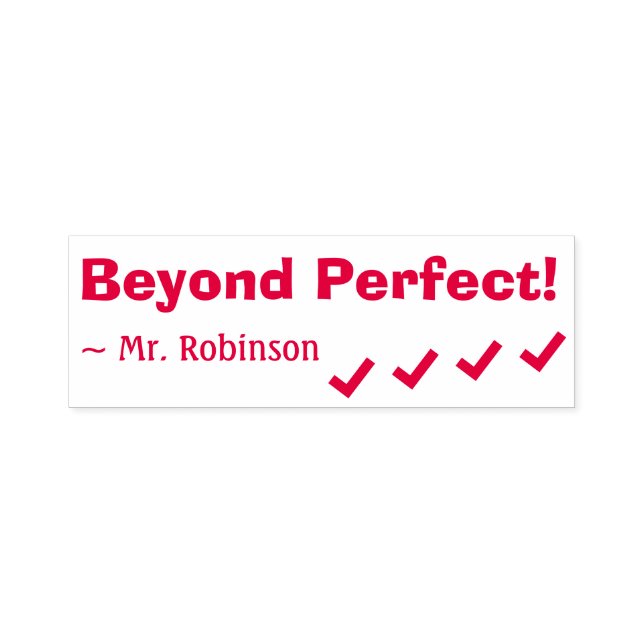 "Jenseits von Perfekt!" Lehrerin Rubber Briefmarke Permastempel (Design)