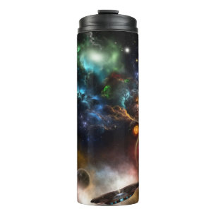 Jenseits von Raum und Zeit Fraktal Kunst Thermosbecher