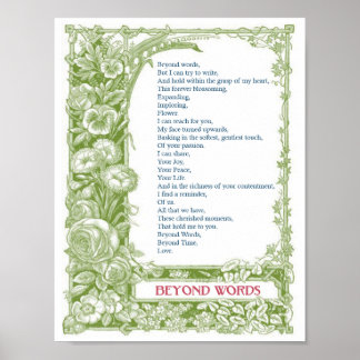 Jenseits von Worten - Ein Liebe Gedicht - Drucken Poster