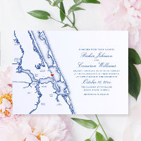 Jensen Beach FL Map Elegant Navy Blue Wedding