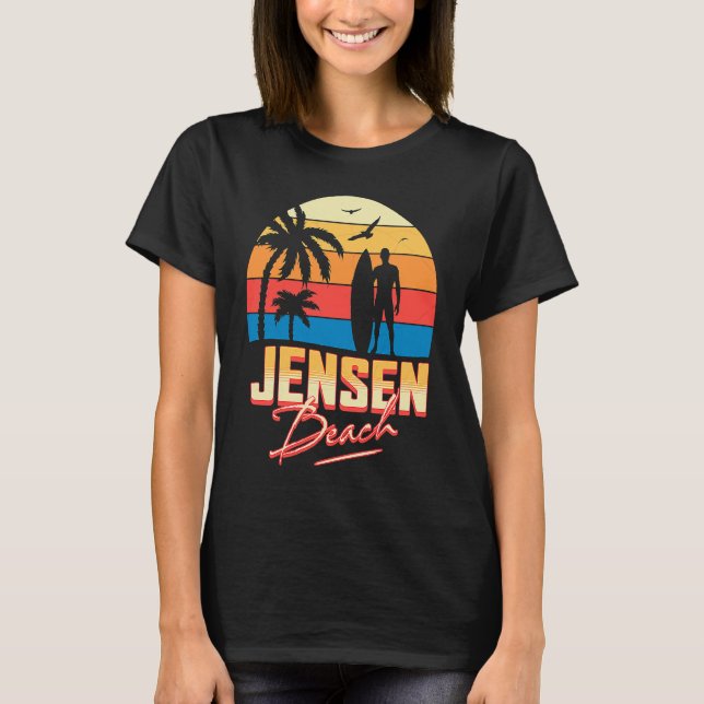 Jensen Florida Beach Surfsurfer Sommer T-Shirt (Vorderseite)