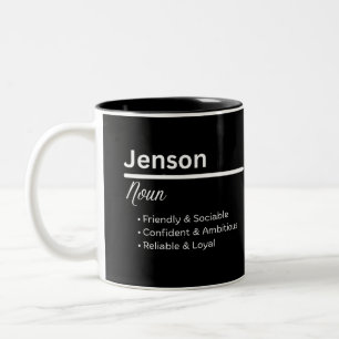 Jenson Jungenname Definition Personalisierter Bech Zweifarbige Tasse