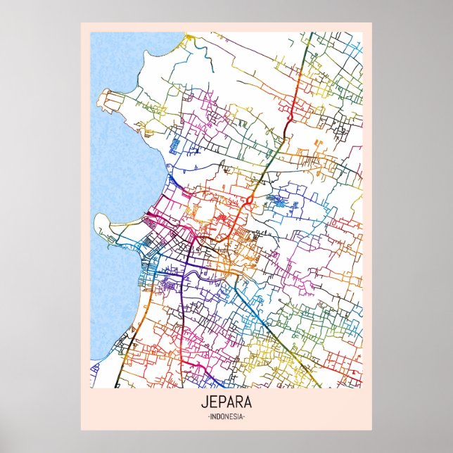 Jepara Indonesia City Map Poster (Vorne)