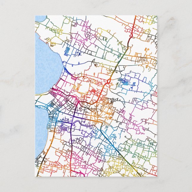 Jepara Indonesia City Map Postkarte (Vorderseite)