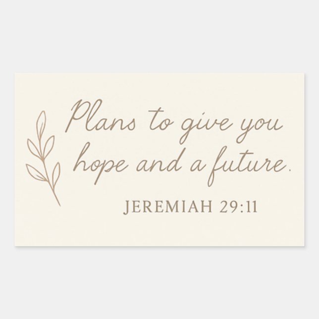Jeremia 29:11 Aufkleber (Vorderseite)