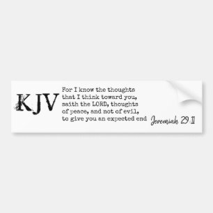 Jeremia 29:11 KJV Bibelzitat - Kann angepasst werd Autoaufkleber