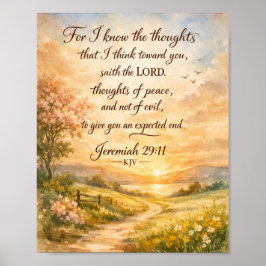 Jeremia 29:11 KJV Poster – Bibelvers-Kunst