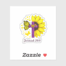 Jeremia 29,11 Sonnenblumen-Aufkleber – Christlich