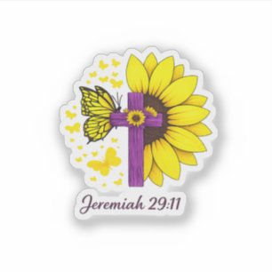 Jeremia 29,11 Sonnenblumen-Aufkleber – Christlich Aufkleber