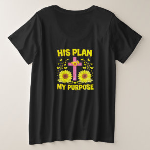 Jeremia 29,11 Sonnenblumen-Kreuz Christlicher Glau Große Größe T-Shirt