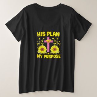 Jeremia 29,11 Sonnenblumen-Kreuz Christlicher Glau Große Größe T-Shirt