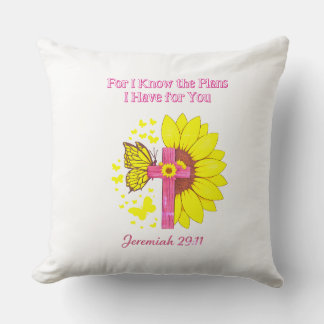 Jeremia 29,11 Sonnenblumenkreuz Christlicher Glaub Kissen