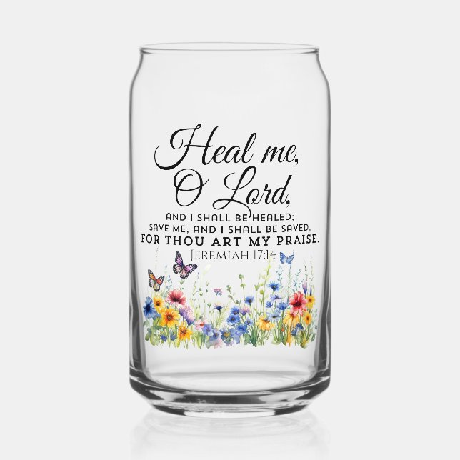 Jeremiah 17:14 Wildblumen zur Heilung der Bibel Dosenglas (Vorderseite)