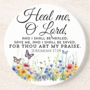 Jeremiah 17:14 Wildblumen zur Heilung der Bibel Getränkeuntersetzer