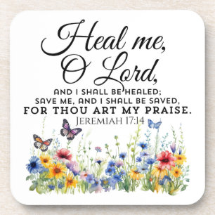 Jeremiah 17:14 Wildblumen zur Heilung der Bibel Getränkeuntersetzer