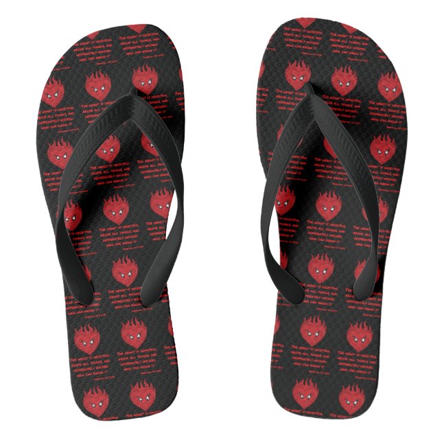 Jeremiah 17:9 KJV Bible Scripture All-over Unisex Flip Flops (Fußbett)